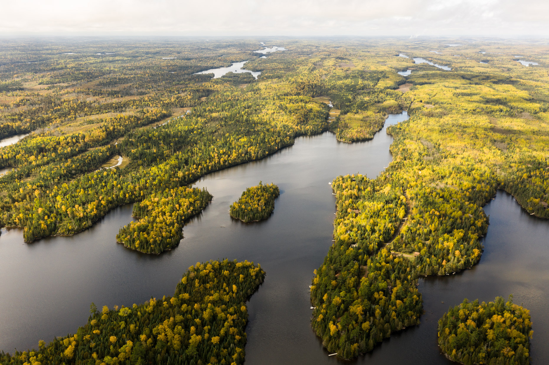 Fall Colors in the Boundary Waters in Minnesota by drone pilot Sean D. Johnson
